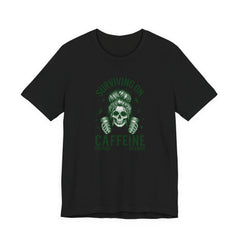 Messy Bun Skull with Coffee - Women Humor T-Shirt